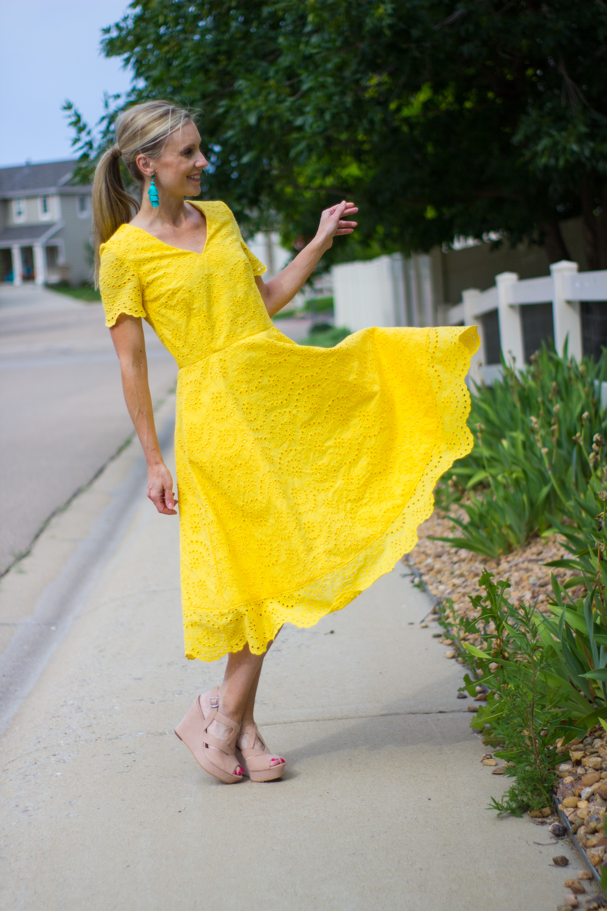 yellow dress pattern